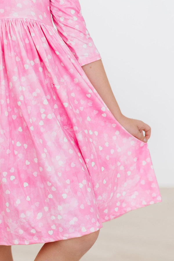 shine-bright-3-4-sleeve-pocket-twirl-dress Mila &  Rose - Sophia's Style-Shine Bright 3/4 Sleeve Pocket Twirl Dress-6-12M--1